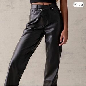 PacSun Shiny Black Faux Leather Jeans